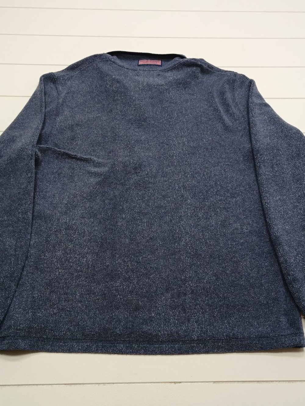 Vineyard Vines Performance Fleece 1/4 Zip Pullover Gray Navy Pocket Men’s XL - Picture 11 of 12